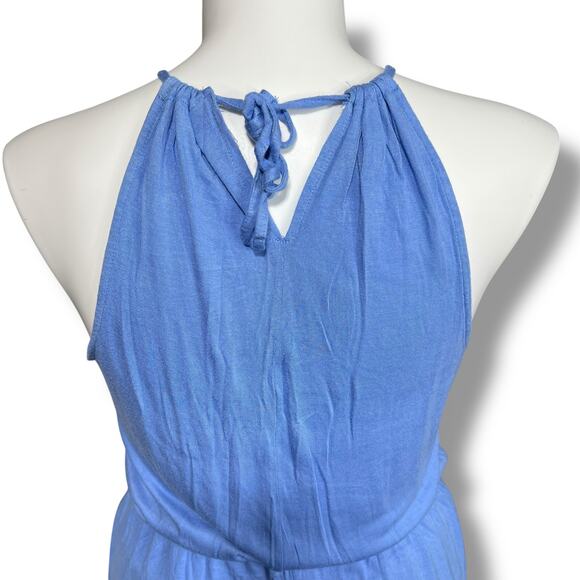 Old Navy Womens Blouson Dress Sleeveless Halter Top Knee Length Blue Large - Picture 5 of 10